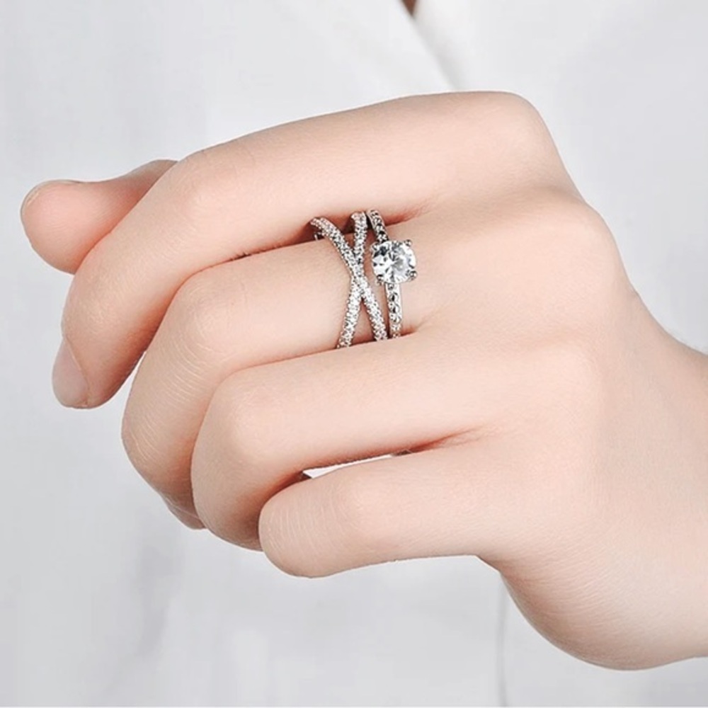 Criss Cross Infinity Diamond Ring